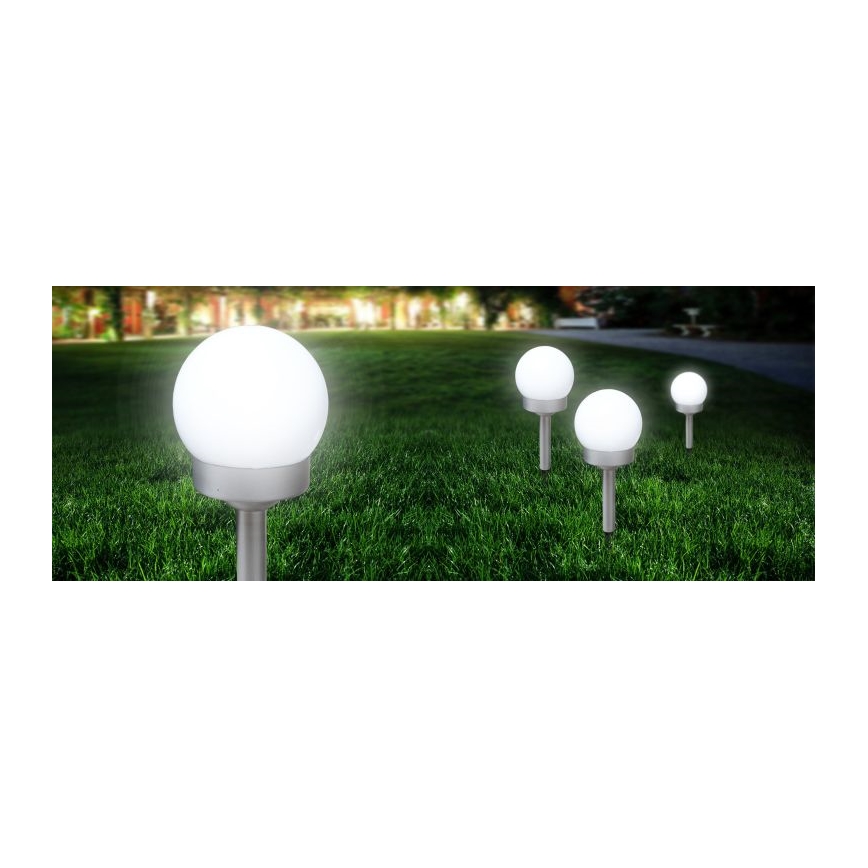 Globo - SET 3x LED Solar light LED/0,06W/3V 4000K d. 10 cm IP44