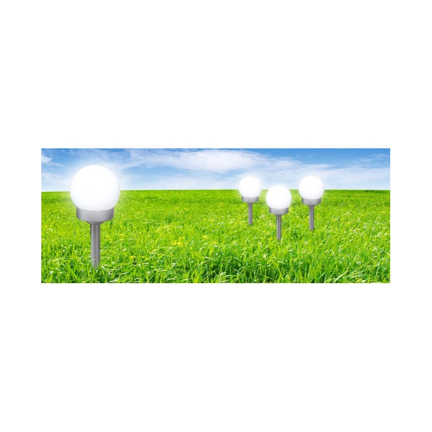 Globo - SET 3x LED Solar light LED/0,06W/3V 4000K d. 10 cm IP44