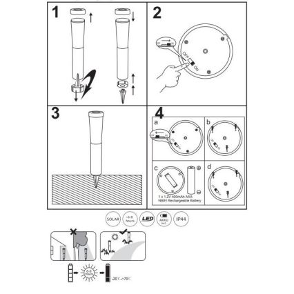 Globo - SET 2x LED Solar light LED/0,1W/3V 6000K IP44 400 mAh