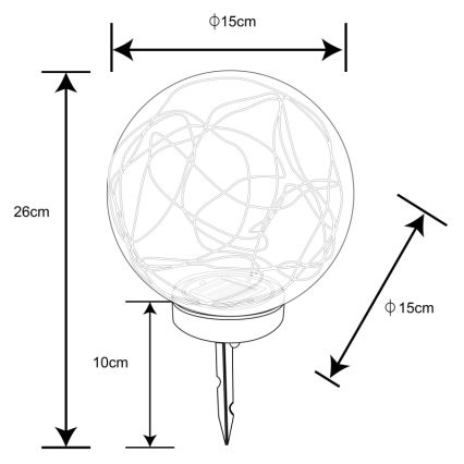 Globo - LED Solar light 20xLED/0,06W/1,2V d. 15 cm IP44