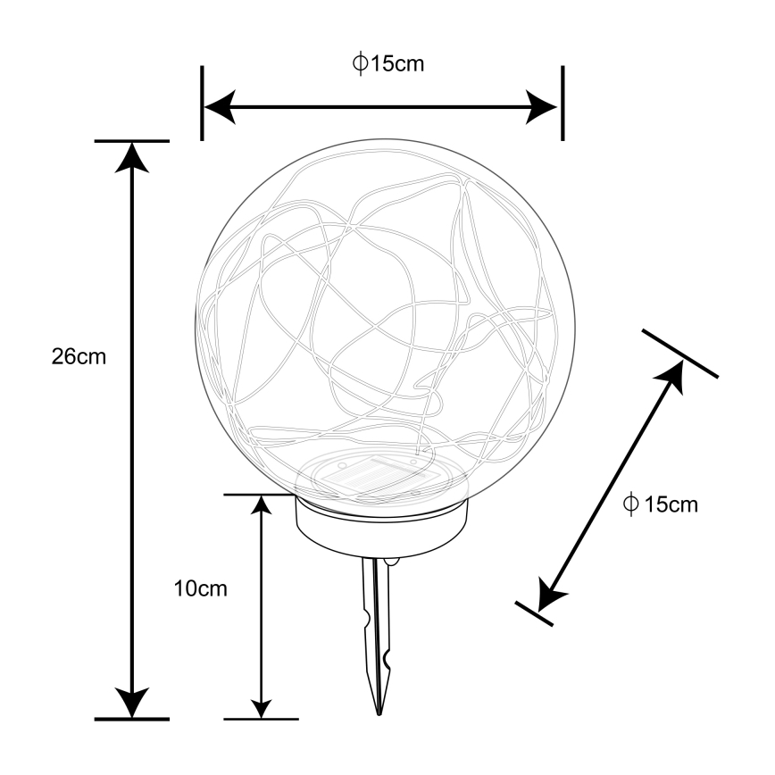 Globo - LED Solar light 20xLED/0,06W/1,2V d. 15 cm IP44