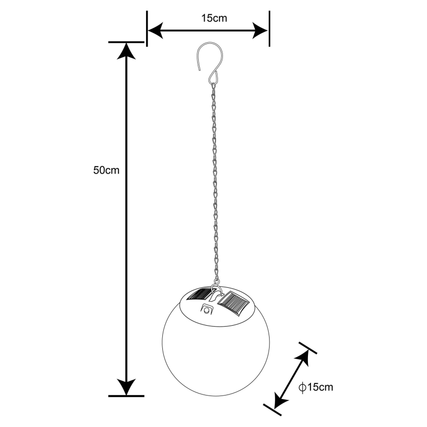 Globo - LED Solar chandelier on a chain 20xLED/0,06W/1,2V d. 15 cm IP44