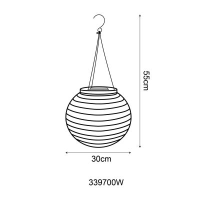 Globo - LED Pendant solar light LED/0,5W/3V IP44 white 300 mAh