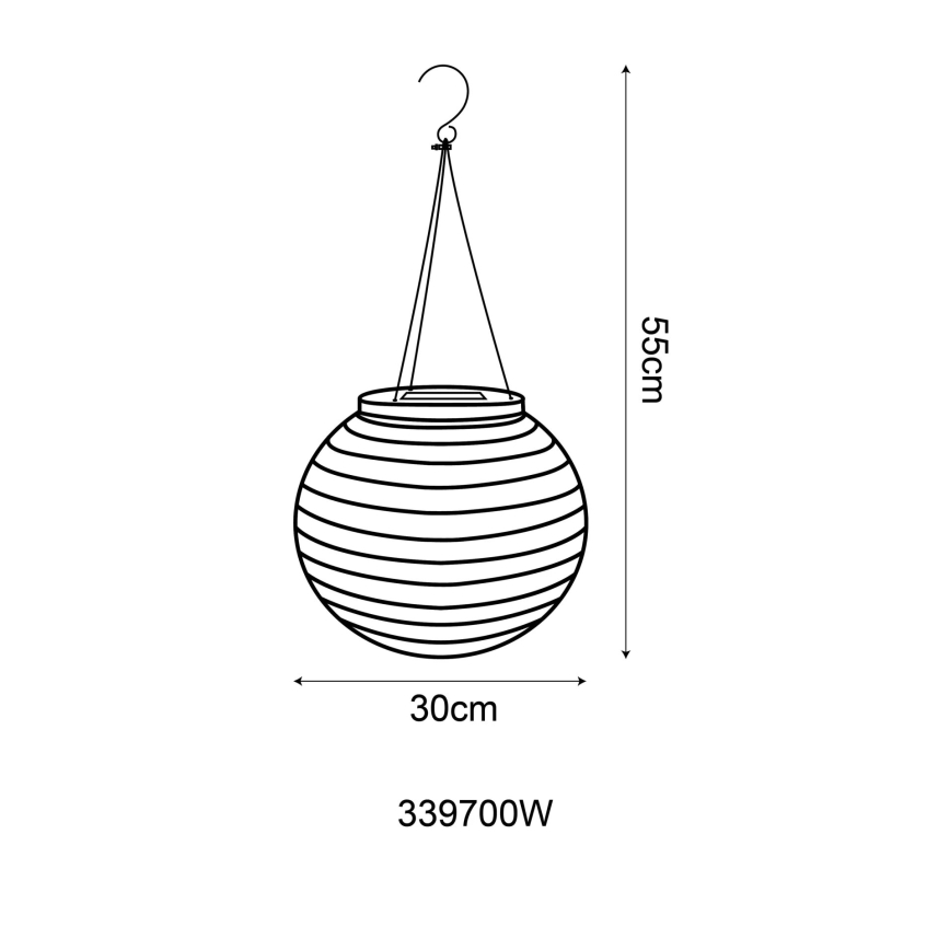 Globo - LED Pendant solar light LED/0,5W/3V IP44 white 300 mAh