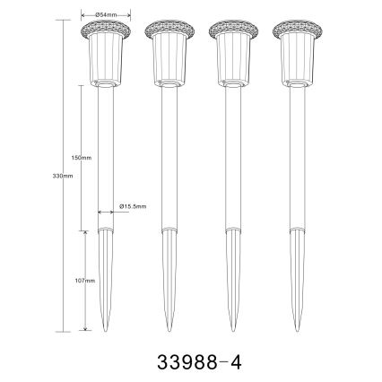 Globo - SET 4x LED Solar light LED/0,06W/1,2V IP44