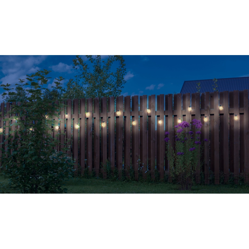 Globo - LED Outdoor decorative chain 10xLED/0,27W/230V 7,5 m IP44 black