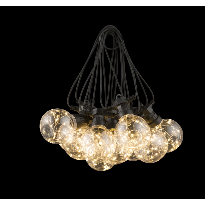 Globo - LED Outdoor decorative chain 10xLED/0,27W/230V 7,5 m IP44 black