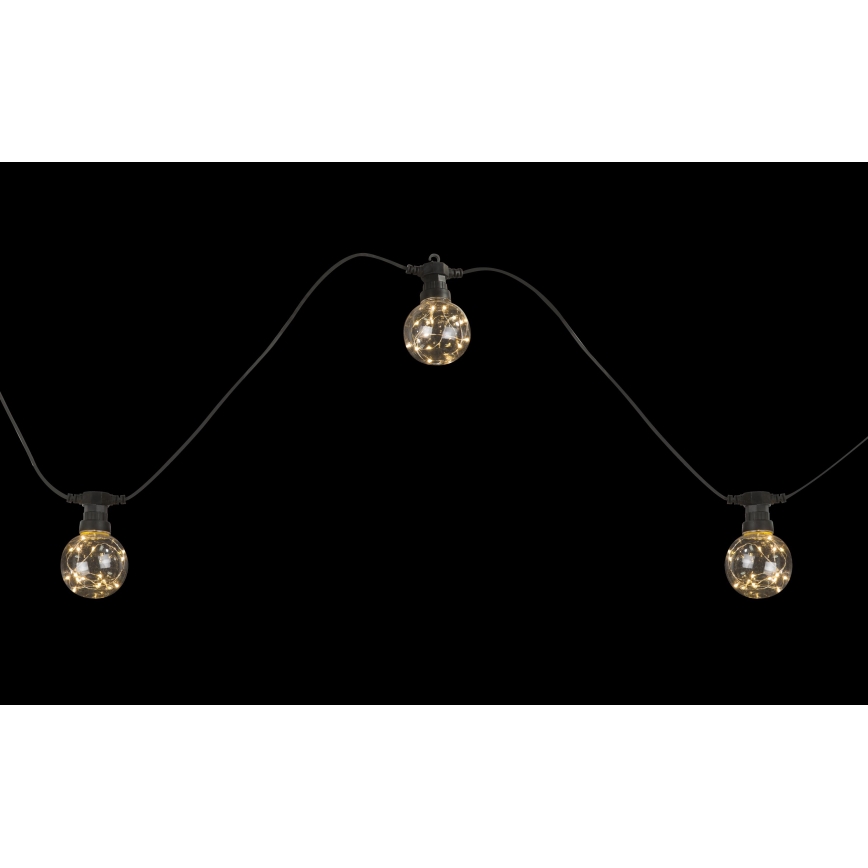Globo - LED Outdoor decorative chain 10xLED/0,27W/230V 7,5 m IP44 black