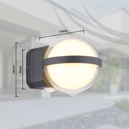 Globo - LED Outdoor wall light LED/12W/230V IP54 black