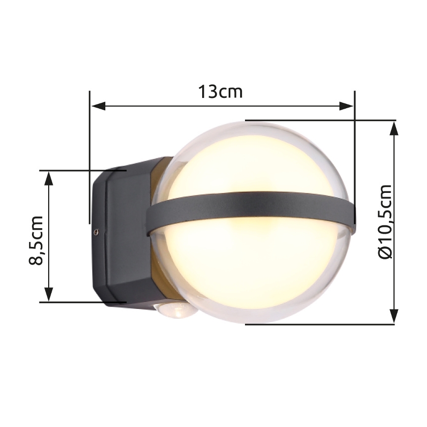 Globo - LED Outdoor wall light LED/12W/230V IP54 black