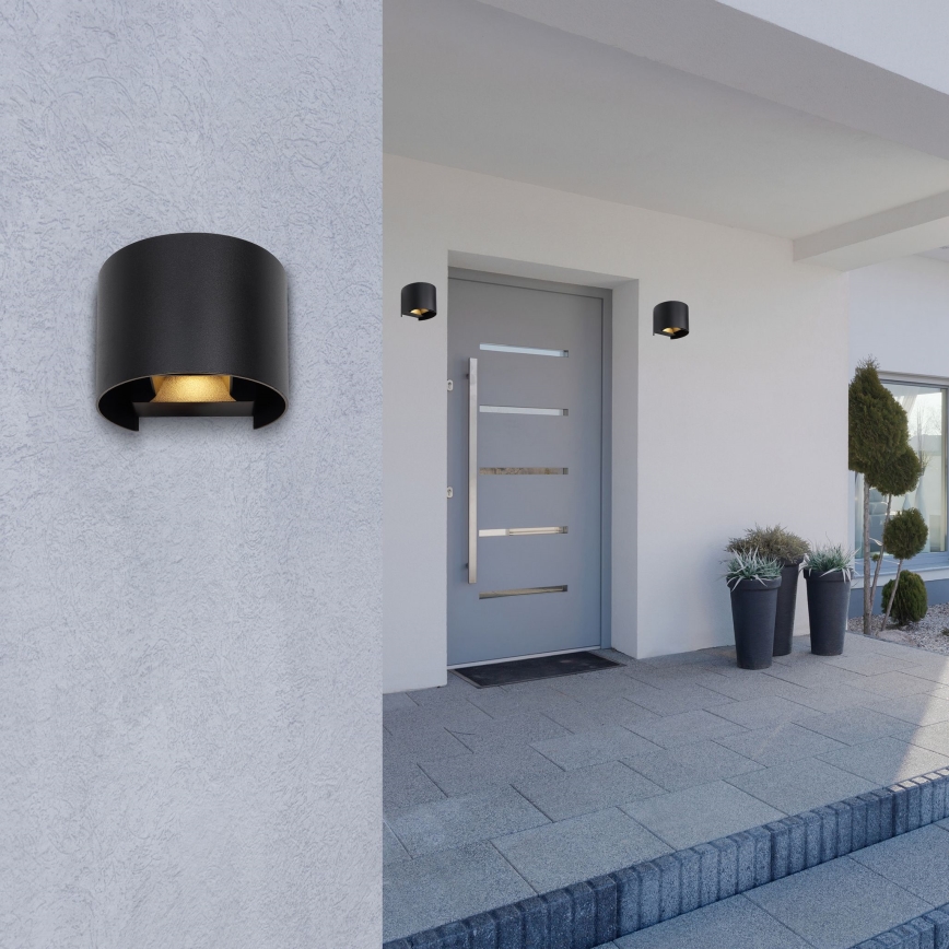 Globo - LED Outdoor wall light 2xLED/3W/230V IP44 black