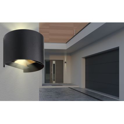 Globo - LED Outdoor wall light 2xLED/3W/230V IP44 black