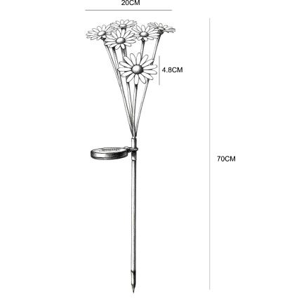 Globo - LED Solar Light 6xLED/3V IP44 600 mAh flower