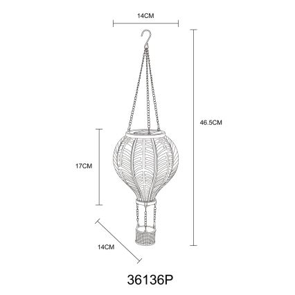 Globo - LED Pendant solar decoration 20xLED/0,5W/3V IP44 flying balloon