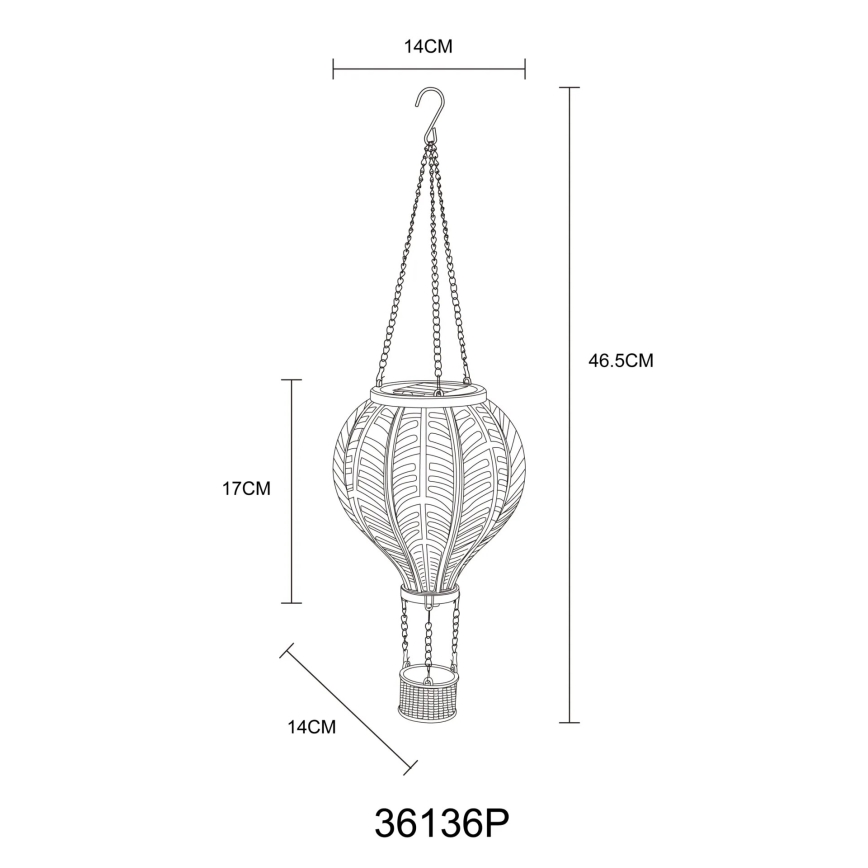 Globo - LED Pendant solar decoration 20xLED/0,5W/3V IP44 flying balloon