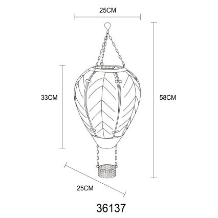 Globo - LED Pendant solar decoration 24xLED/0,2W/3V IP44 flying balloon