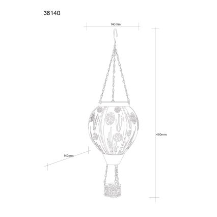 Globo - LED Pendant solar decoration 12xLED/0,02W/3V IP44 300 mAh flying balloon