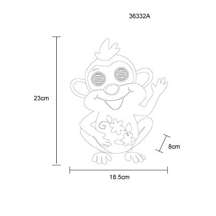 Globo - LED Solar Light 104 LEDs / 3V IP44 300 mAh Monkey