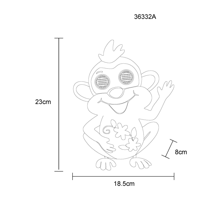 Globo - LED Solar Light 104 LEDs / 3V IP44 300 mAh Monkey