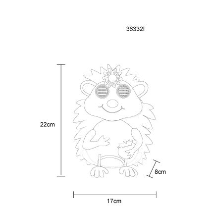 Globo - LED Solar light 104xLED/3V IP44 300 mAh Hedgehog