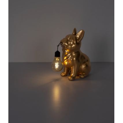 Globo - LED Solar Light LED/3V IP44 300 mAh Golden Dog