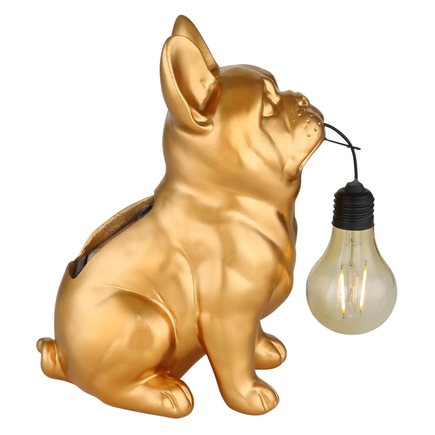 Globo - LED Solar Light LED/3V IP44 300 mAh Golden Dog