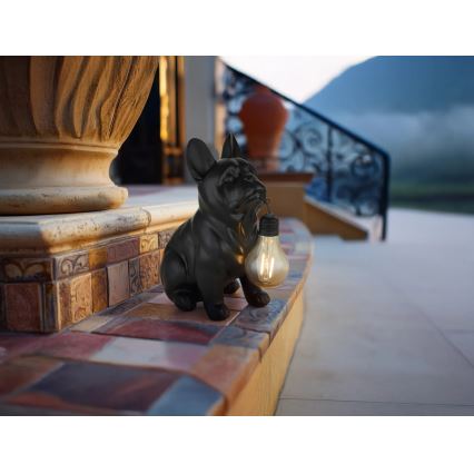 Globo - LED Solar Light LED/3V IP44 300 mAh Black Dog