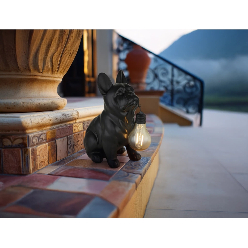 Globo - LED Solar Light LED/3V IP44 300 mAh Black Dog
