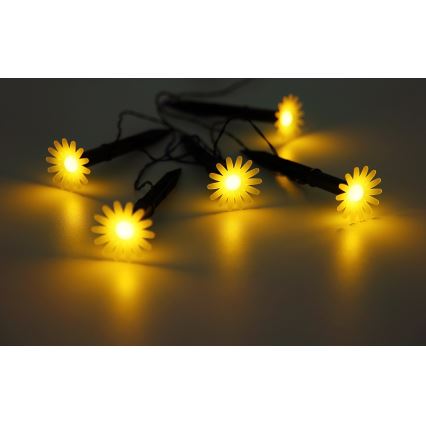Globo - LED Solar String Lights 5xLED/3 V IP44 300 mAh 2.2 m, flower-shaped