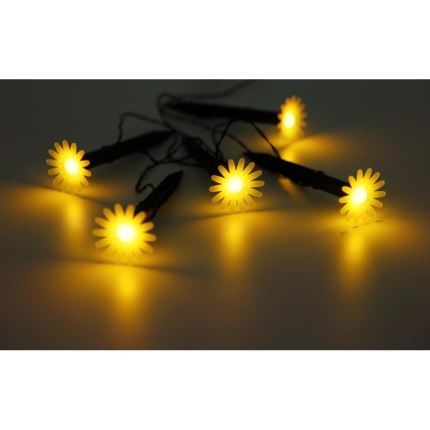 Globo - LED Solar String Lights 5xLED/3 V IP44 300 mAh 2.2 m, flower-shaped