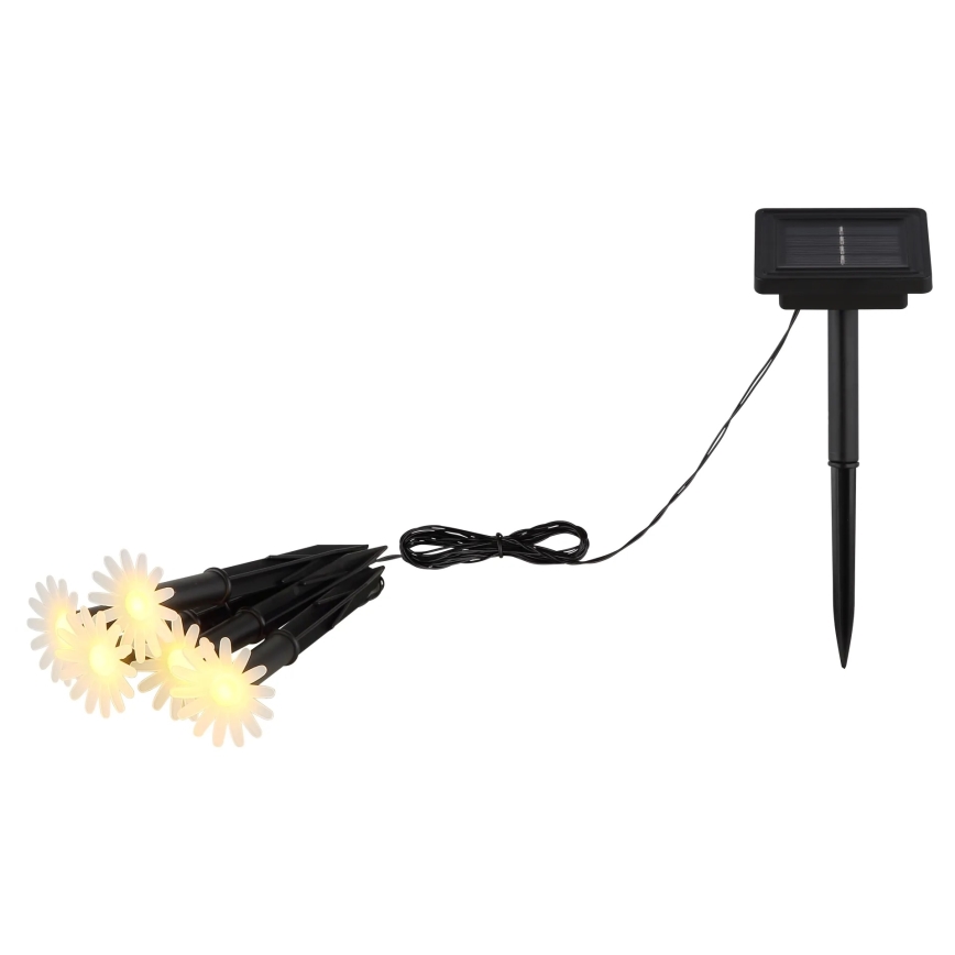 Globo - LED Solar String Lights 5xLED/3 V IP44 300 mAh 2.2 m, flower-shaped