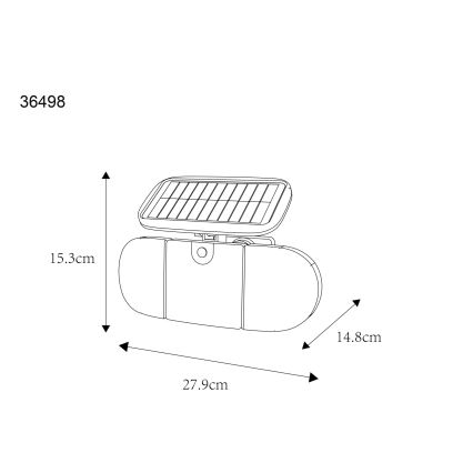 Globo - Solar LED light with sensor LED/3,7V IP44 2000 mAh