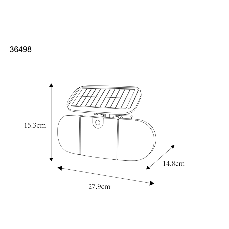 Globo - Solar LED light with sensor LED/3,7V IP44 2000 mAh