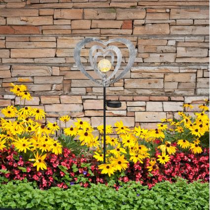 Globo - LED Solar Light LED/3V IP44 300 mAh Silver Heart