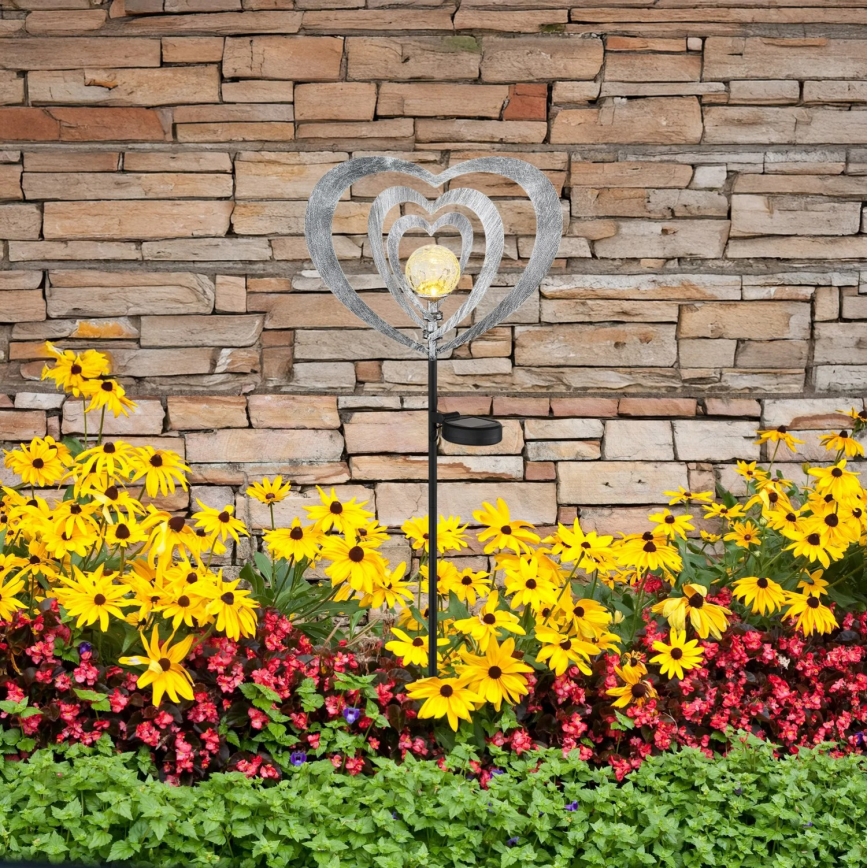 Globo - LED Solar Light LED/3V IP44 300 mAh Silver Heart