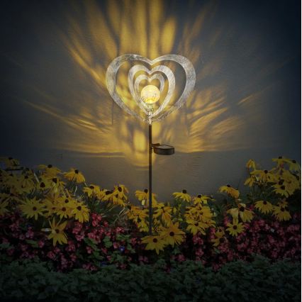 Globo - LED Solar Light LED/3V IP44 300 mAh Silver Heart