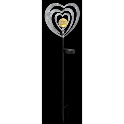 Globo - LED Solar Light LED/3V IP44 300 mAh Silver Heart