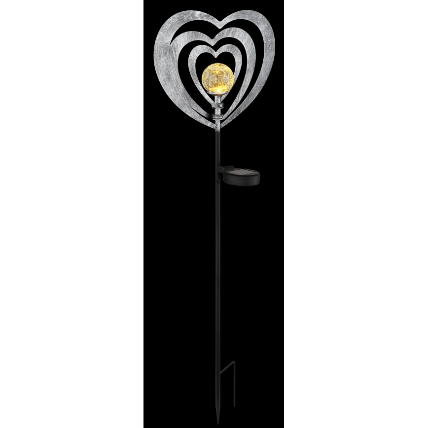 Globo - LED Solar Light LED/3V IP44 300 mAh Silver Heart