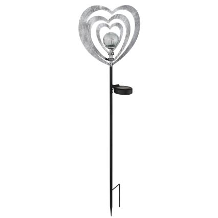 Globo - LED Solar Light LED/3V IP44 300 mAh Silver Heart