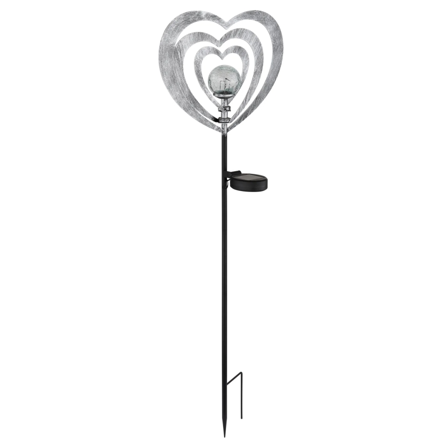 Globo - LED Solar Light LED/3V IP44 300 mAh Silver Heart