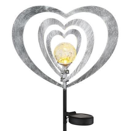 Globo - LED Solar Light LED/3V IP44 300 mAh Silver Heart