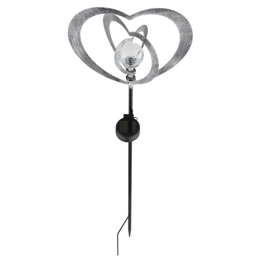 Globo - LED Solar Light LED/3V IP44 300 mAh Silver Heart