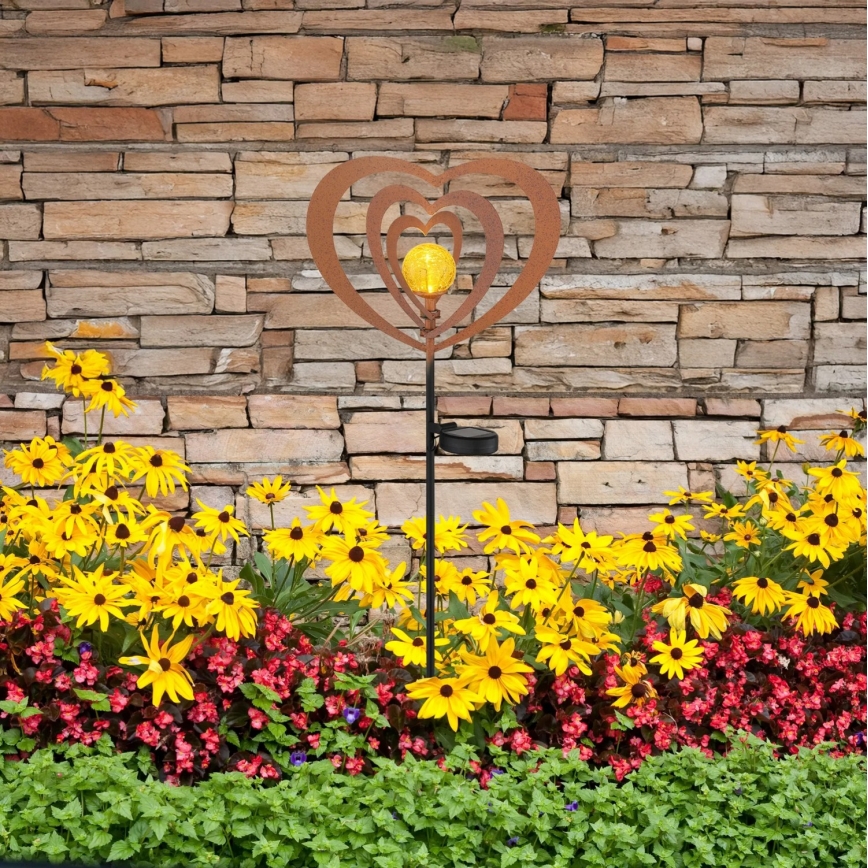 Globo - LED Solar Light LED/3V IP44 300 mAh Rust-Colored Heart