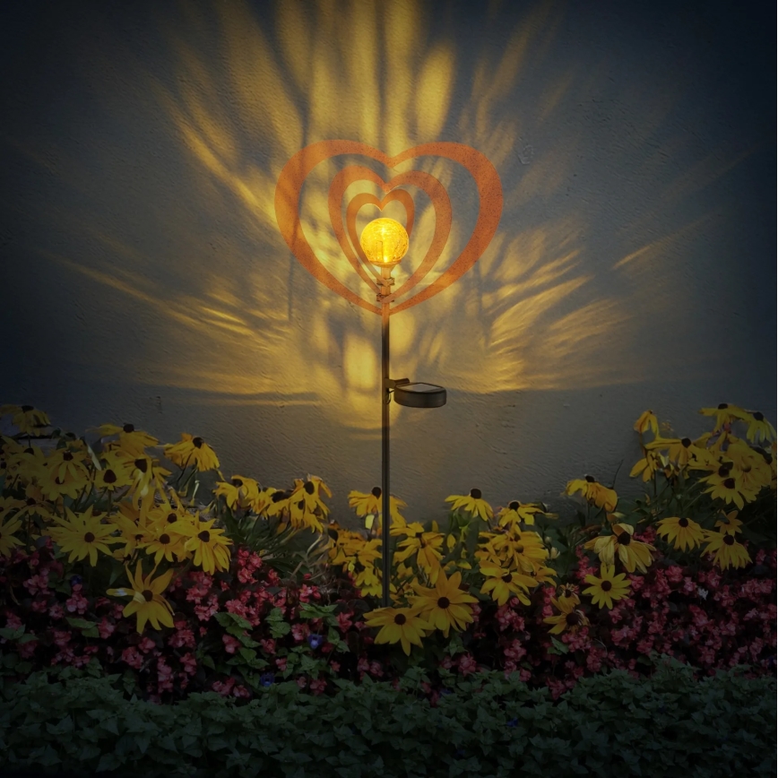 Globo - LED Solar Light LED/3V IP44 300 mAh Rust-Colored Heart