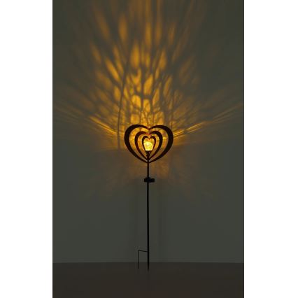 Globo - LED Solar Light LED/3V IP44 300 mAh Rust-Colored Heart