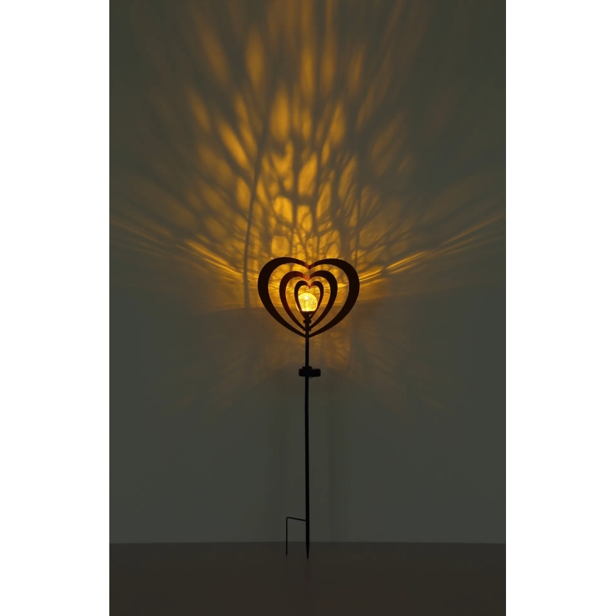 Globo - LED Solar Light LED/3V IP44 300 mAh Rust-Colored Heart