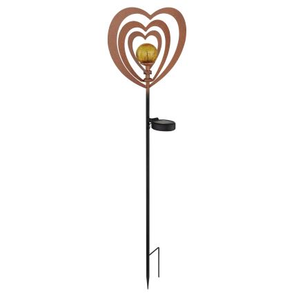Globo - LED Solar Light LED/3V IP44 300 mAh Rust-Colored Heart