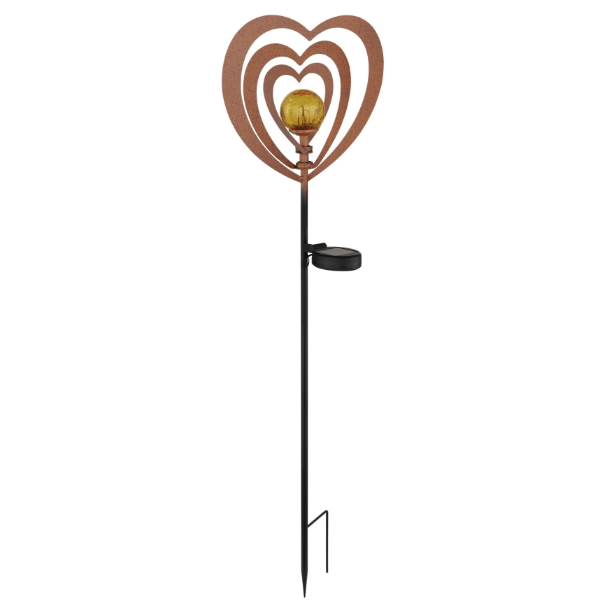 Globo - LED Solar Light LED/3V IP44 300 mAh Rust-Colored Heart