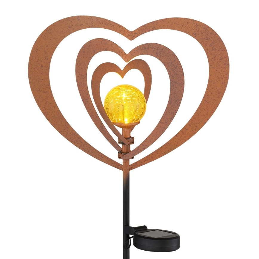 Globo - LED Solar Light LED/3V IP44 300 mAh Rust-Colored Heart