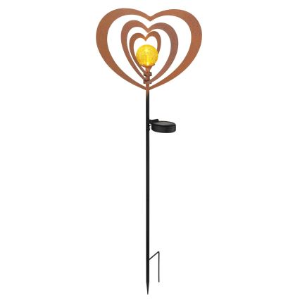 Globo - LED Solar Light LED/3V IP44 300 mAh Rust-Colored Heart